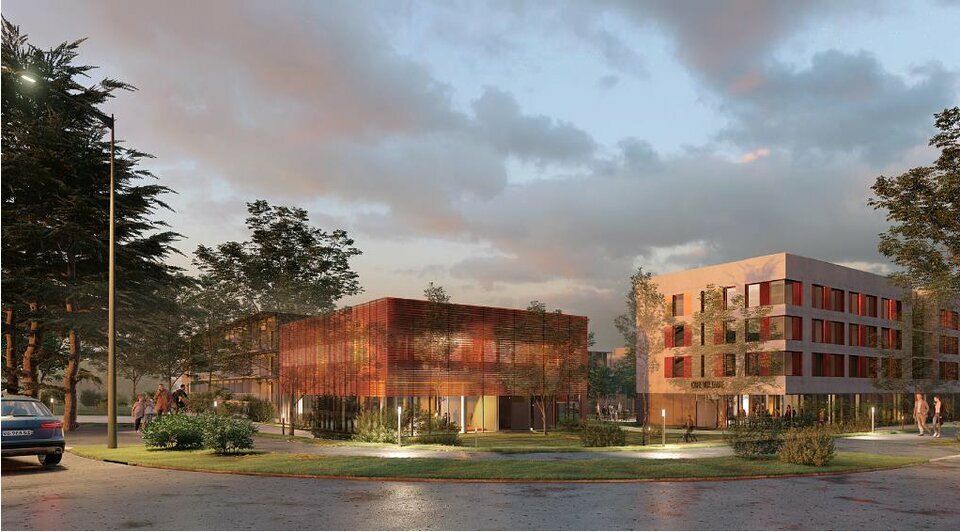 Valoris Real Estate vous propose en EXCLUSIVITE un local commercial dans un immeuble neuf à haute performance environnementale certifié BREEAM Very Good de 761 m² sur deux niveaux, idéalement situé à seulement 200 mètres de la frontière suisse.