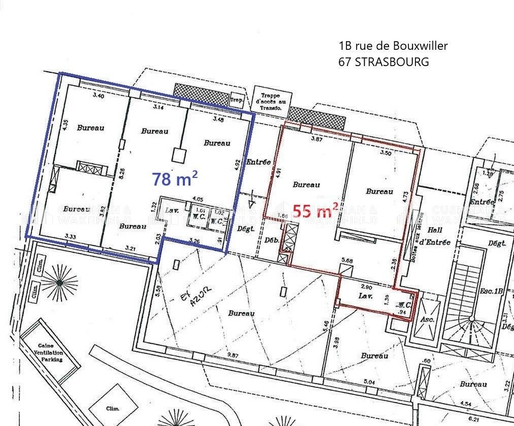 Location bureaux 133 m² divisibles à partir de 55 m²