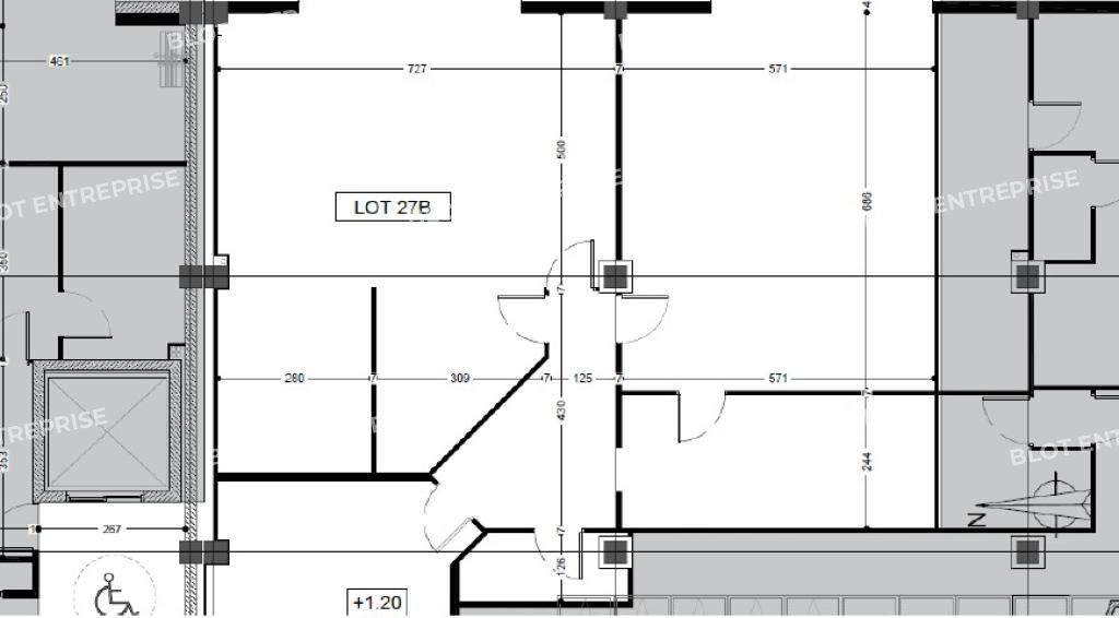 Location bureaux 135 m² non divisibles