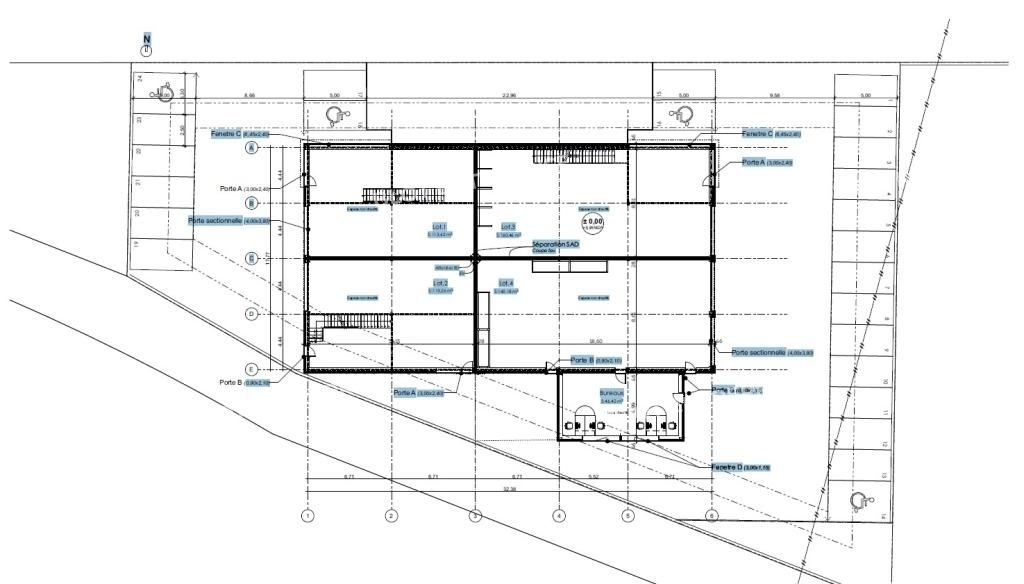 Location entrepôts 166 m² non divisibles