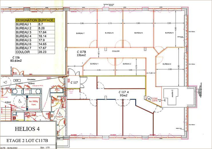 Location Bureaux neufs 342 m² divisibles à partir de 93 m²