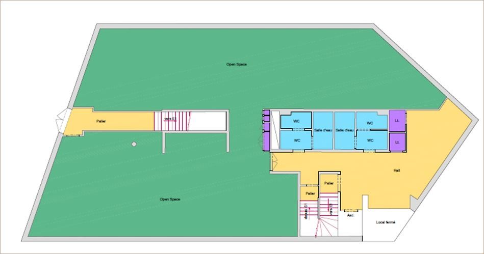 Location Bureaux neufs 577 m² divisibles à partir de 155 m²