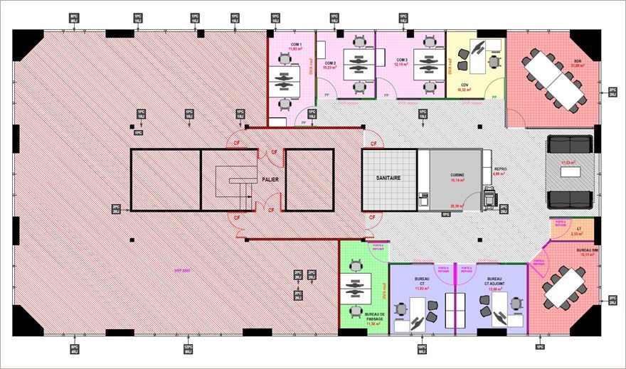 Location Bureaux 200 m² non divisibles