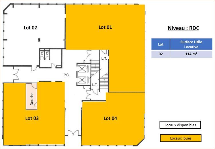 Location Bureaux restructurés 400 m² divisibles à partir de 114 m²