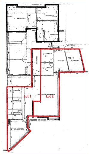 Vente Bureaux anciens 255 m² non divisibles
