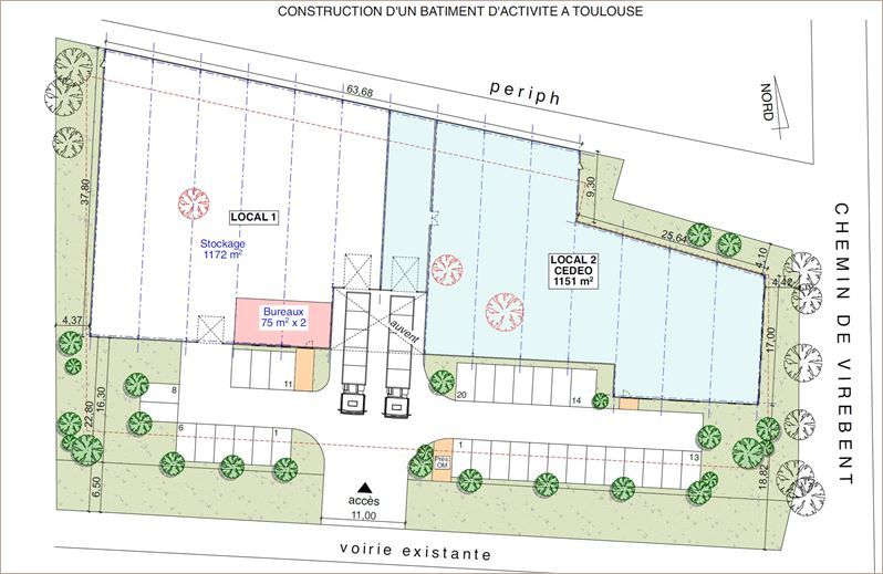 Location Locaux d'activité 2473 m² divisibles à partir de 1151 m²