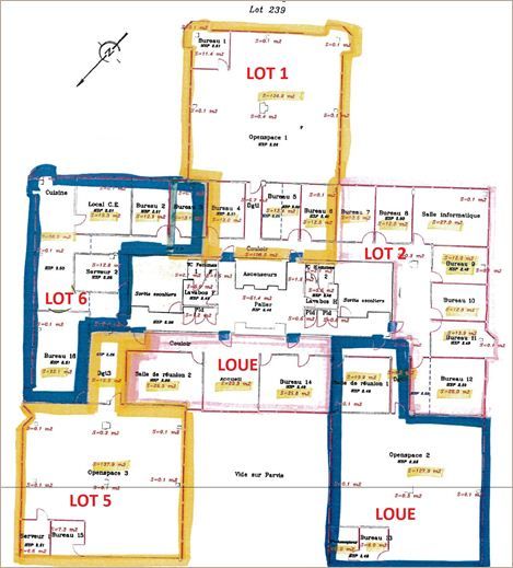Location Bureaux récents 184 m² non divisibles