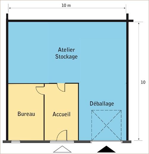 Location Locaux d'activité 100 m² non divisibles