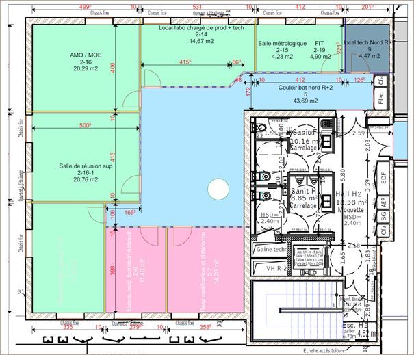Location Bureaux neufs 201 m² non divisibles