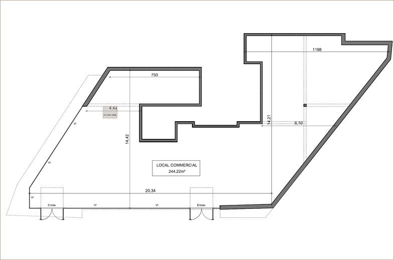 Vente Commerce/boutique 244 m² non divisibles