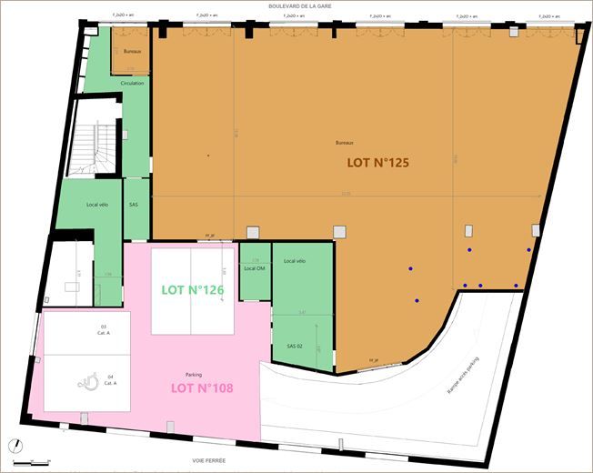 Location Bureaux restructurés 400 m² non divisibles