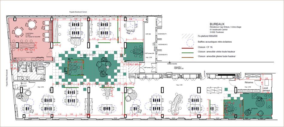 Location Bureaux récents 491 m² non divisibles