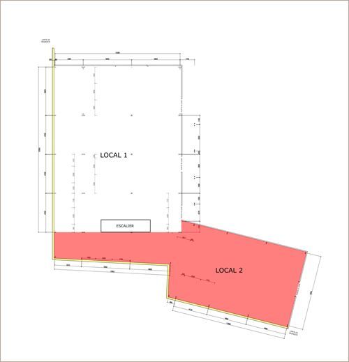 Location Commerce/boutique 180 m² non divisibles