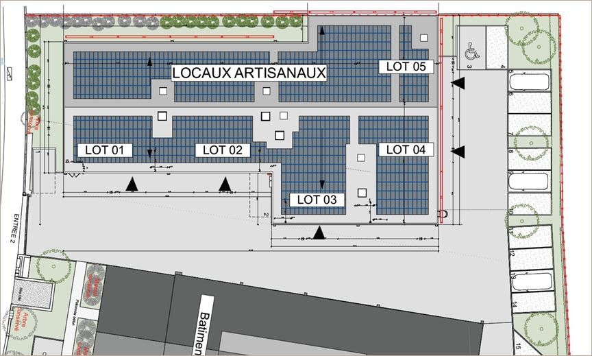 Location Locaux d'activité 950 m² divisibles à partir de 89 m²