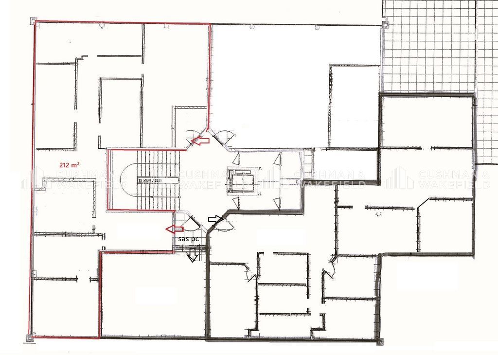 Location bureaux 212 m² non divisibles