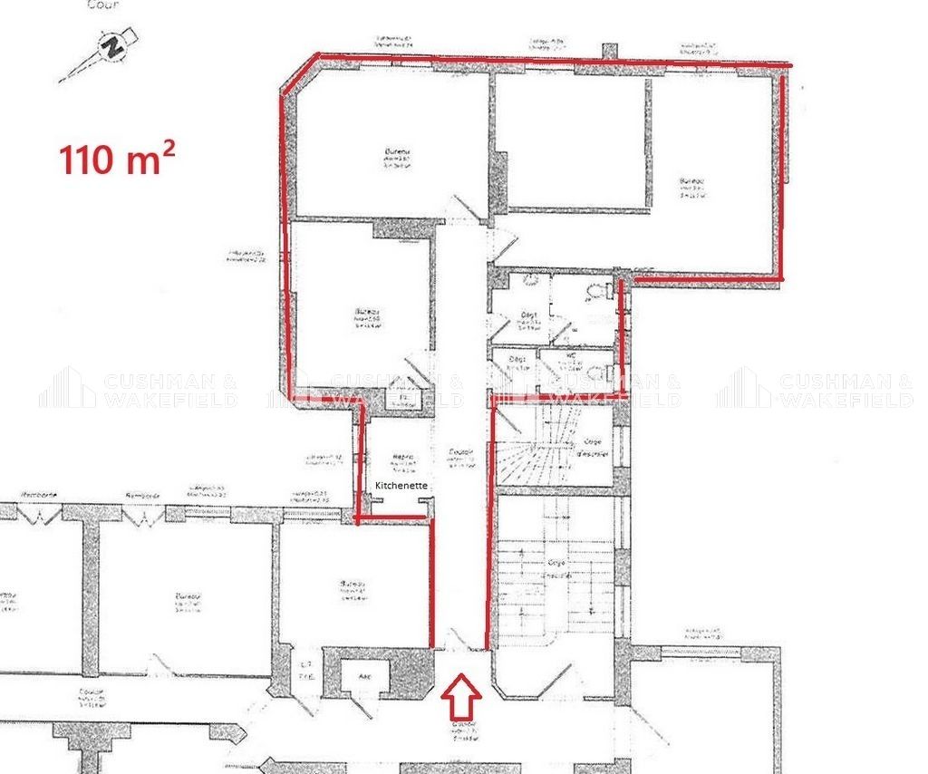Location bureaux 217 m² divisibles à partir de 107 m²
