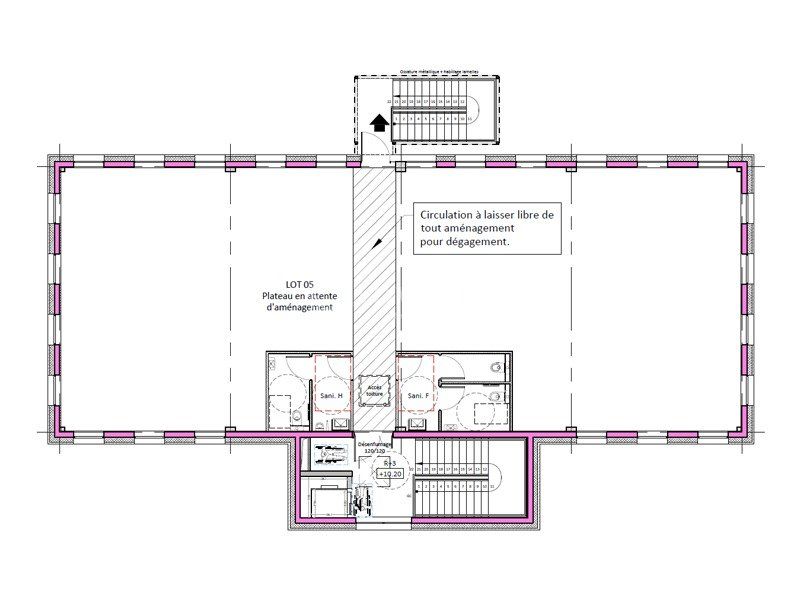 Location bureaux 150 m² non divisibles