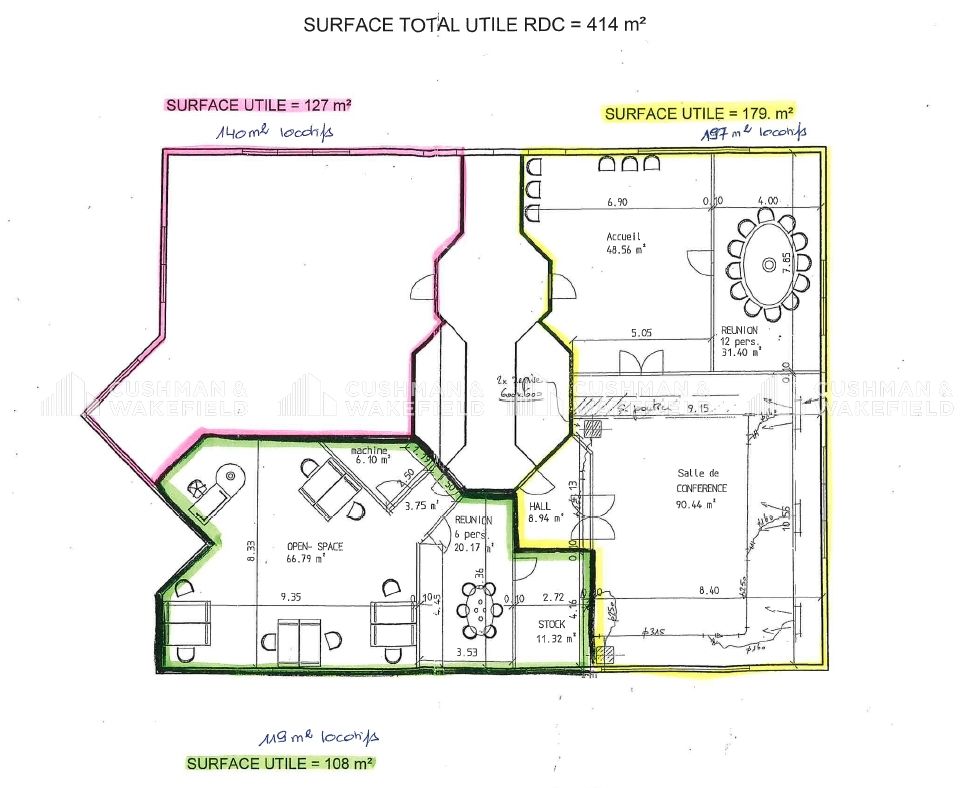 Location bureaux 537 m² divisibles à partir de 81 m²