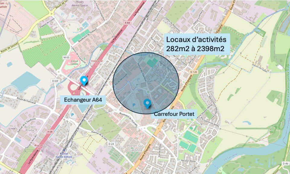 Vente entrepot 2398.79 m² divisibles à partir de 282 m²