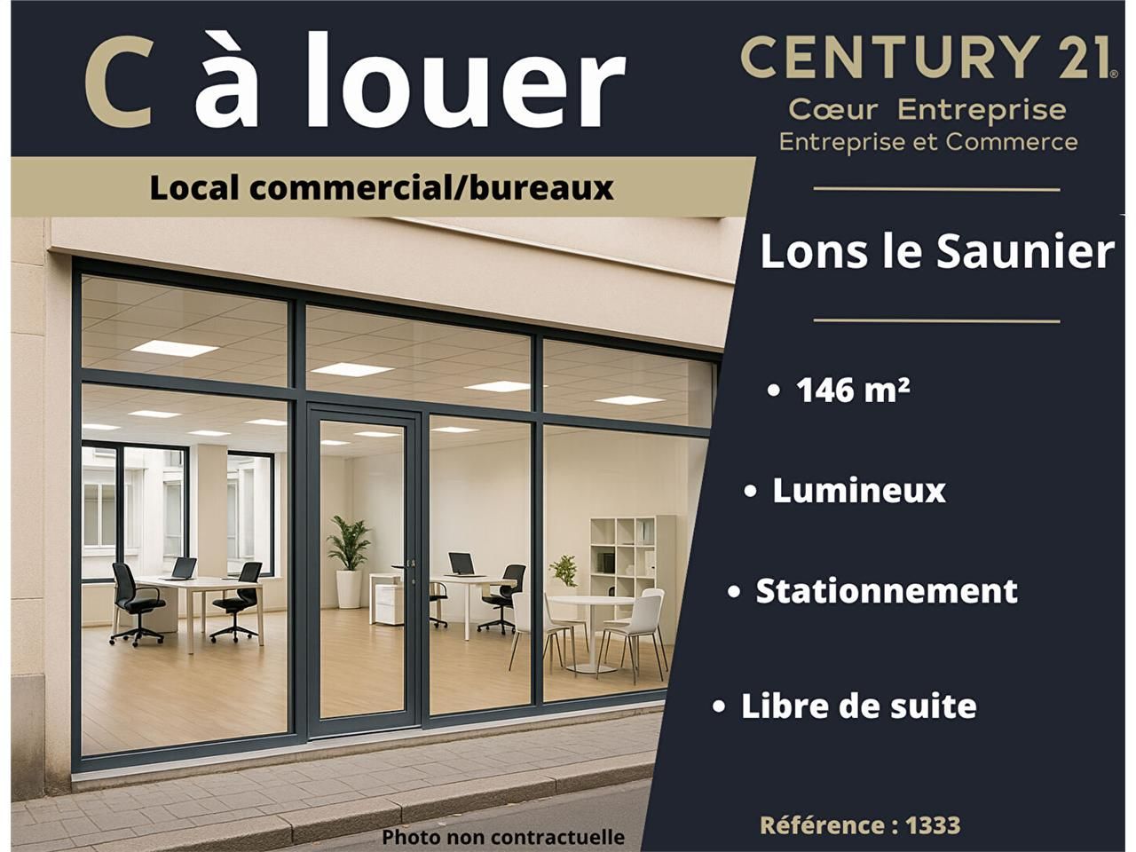 Location bureaux 146.00 m² à LONS LE SAUNIER