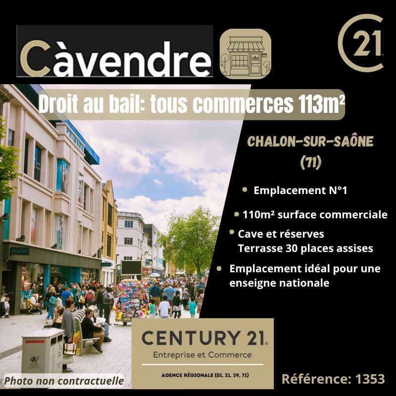 Location local commercial 113.00 m² à CHALON SUR SAONE