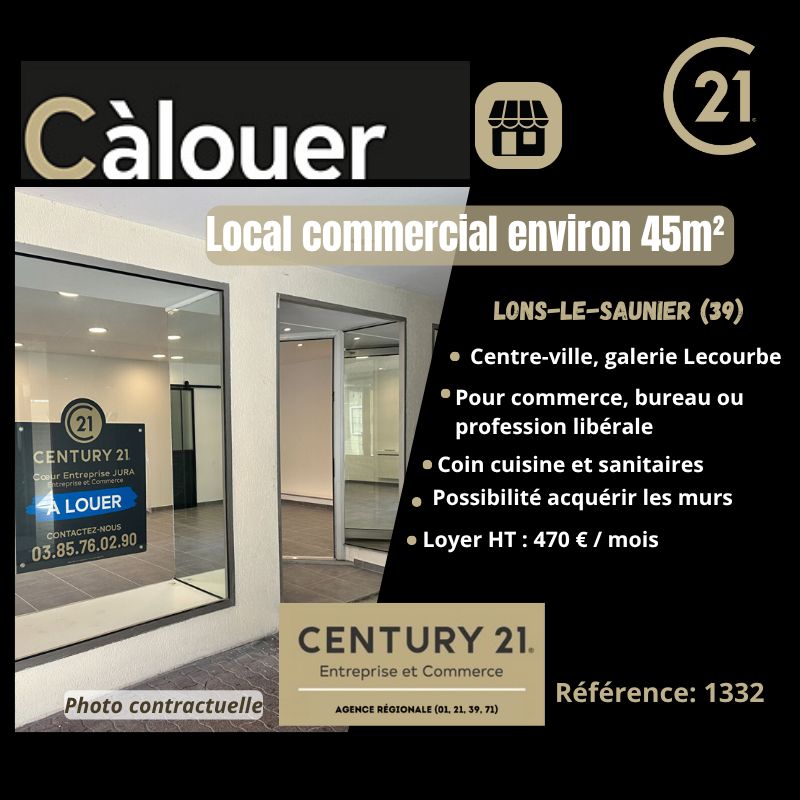 Location local commercial 45.00 m² à LONS LE SAUNIER