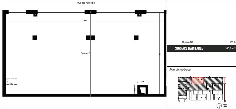 Location Commerce/boutique 105 m² non divisibles