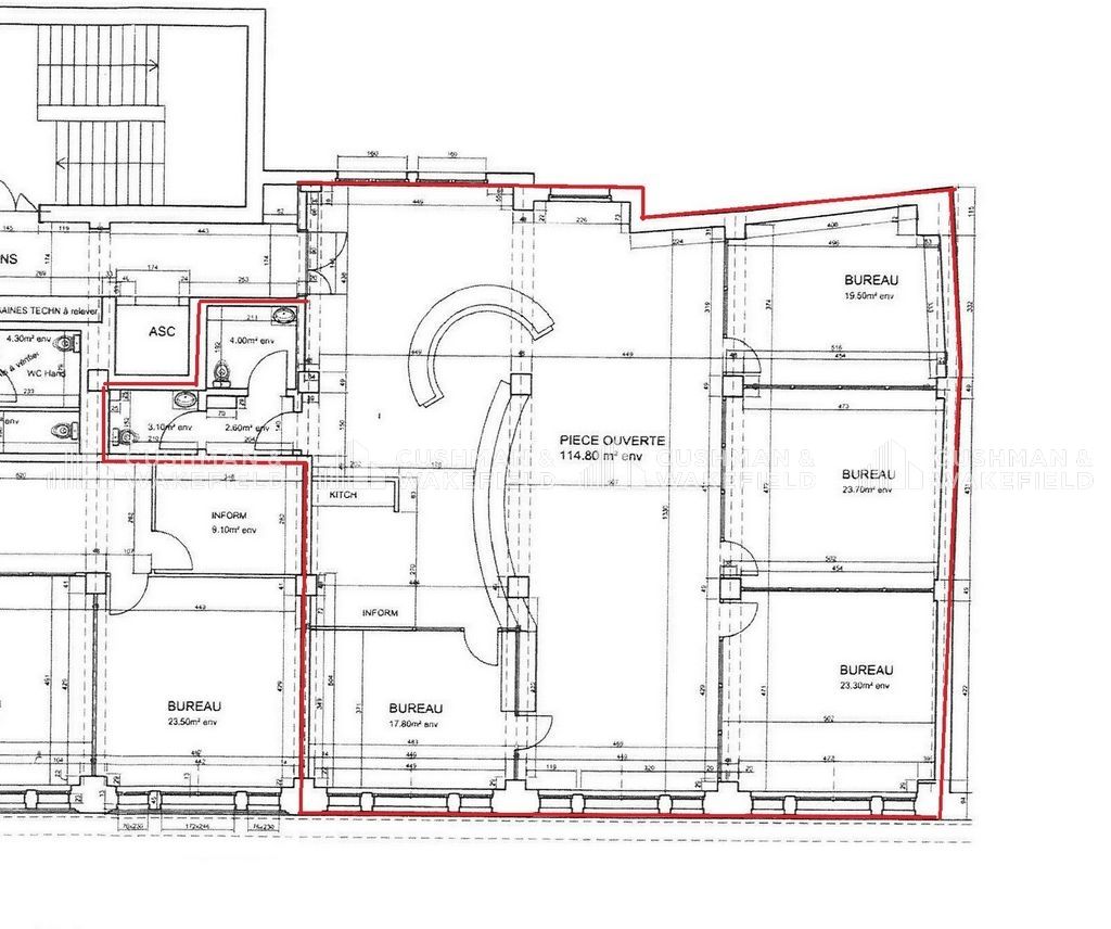 Location bureaux 460 m² divisibles à partir de 214 m²