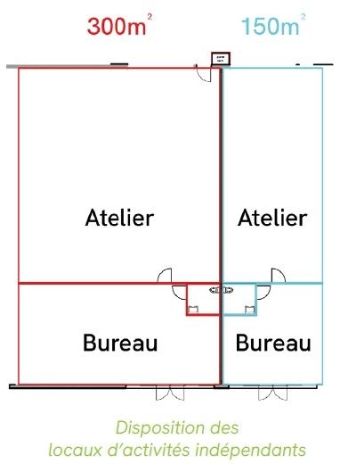 Location entrepôts 300 m² divisibles à partir de 150 m²