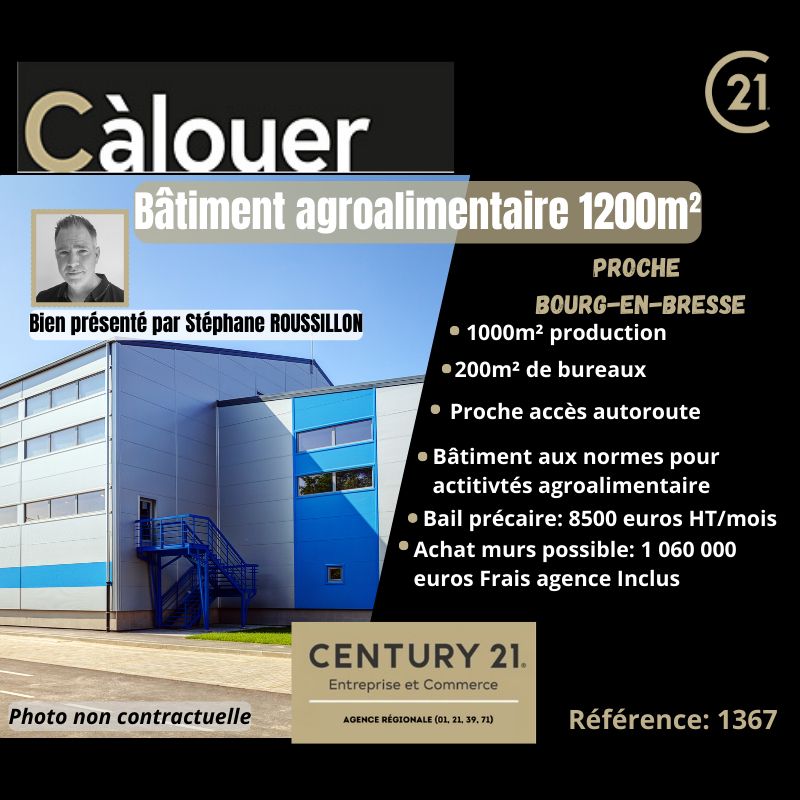 Location local 1200.00 m² à BOURG EN BRESSE