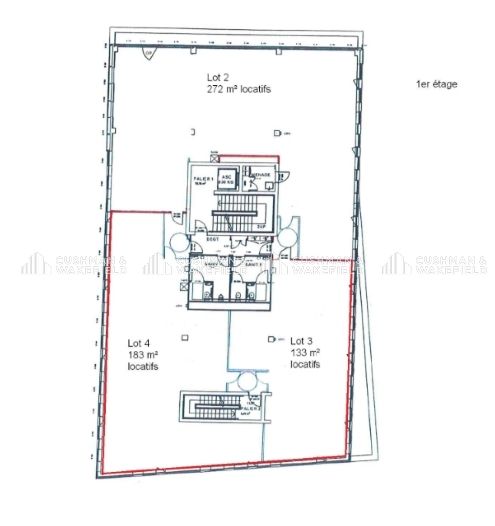 Location bureaux 317 m² non divisibles