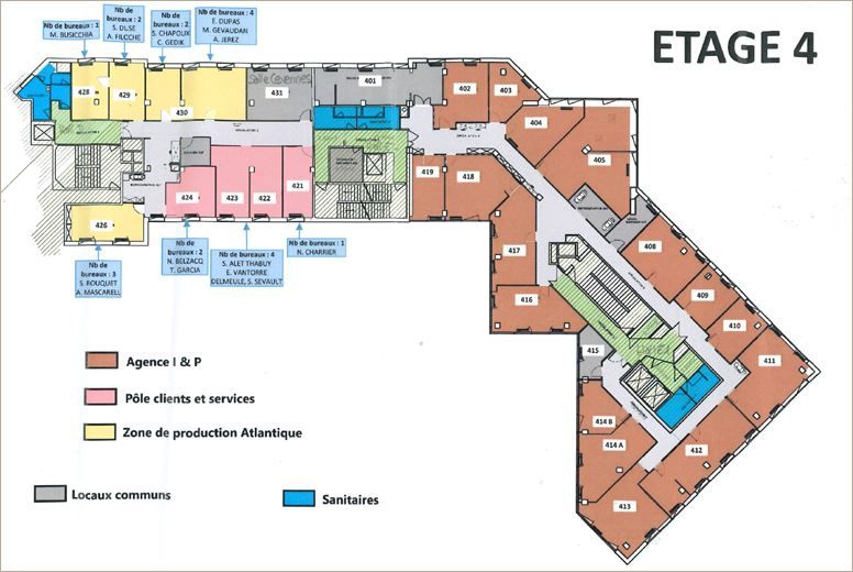 Location Bureaux récents 1043 m² non divisibles