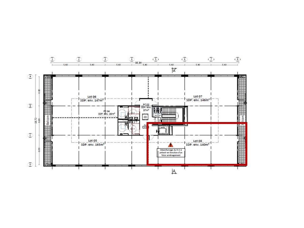 Vente bureaux 140.00 m² non divisibles