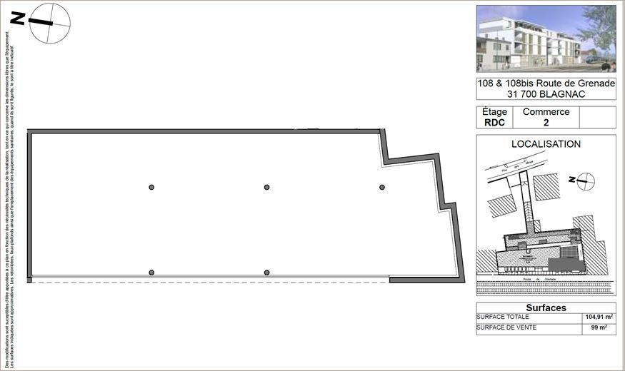 Vente Commerce/boutique 105 m² non divisibles