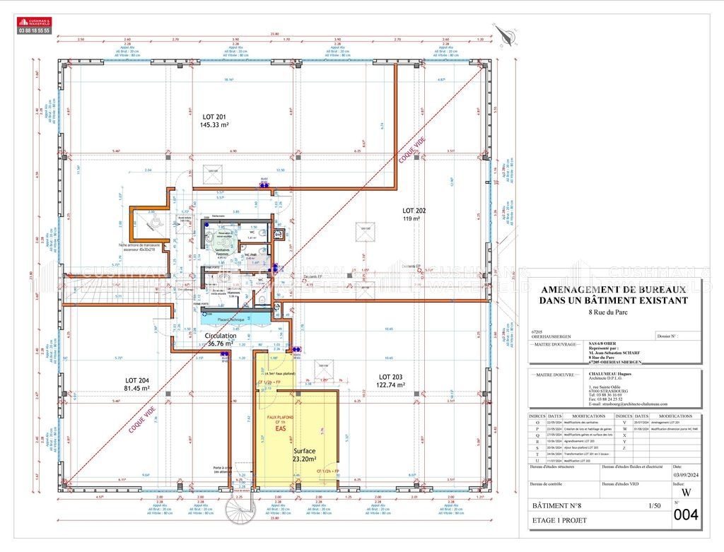 Vente bureaux 119 m² non divisibles