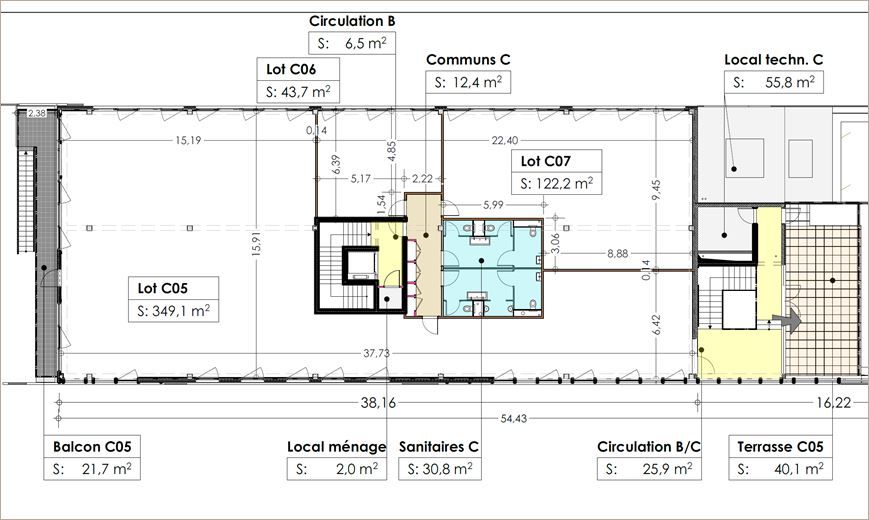 Location Bureaux neufs 138 m² non divisibles