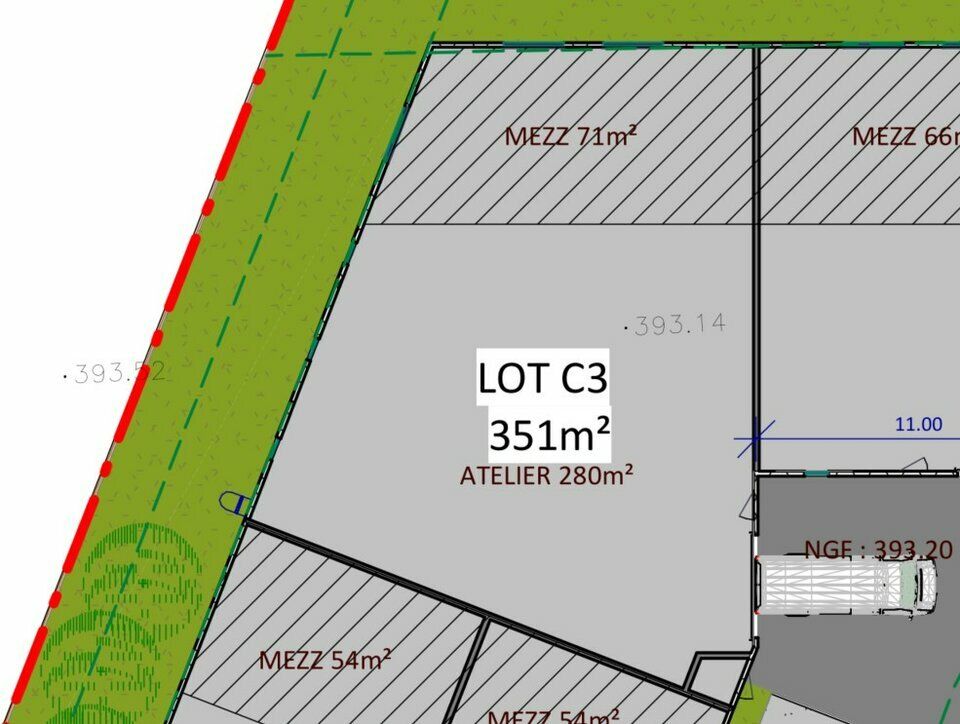 Location local d''activites 351 m² non divisibles