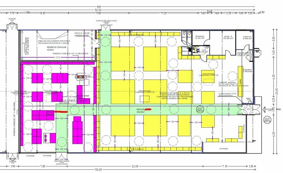 Location local commercial 753 m² non divisibles