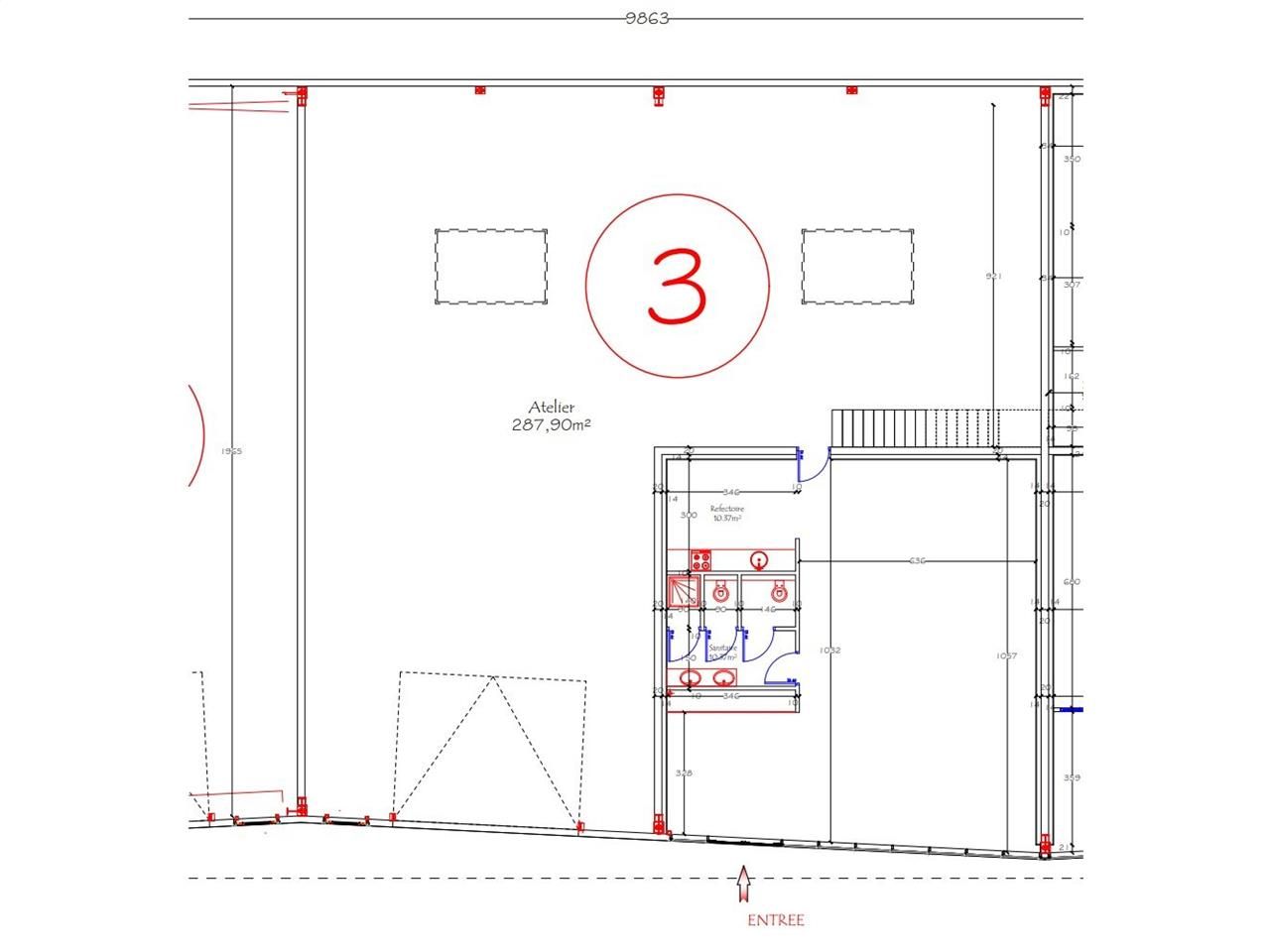 Location local 499 m² à CHAMBRAY LES TOURS