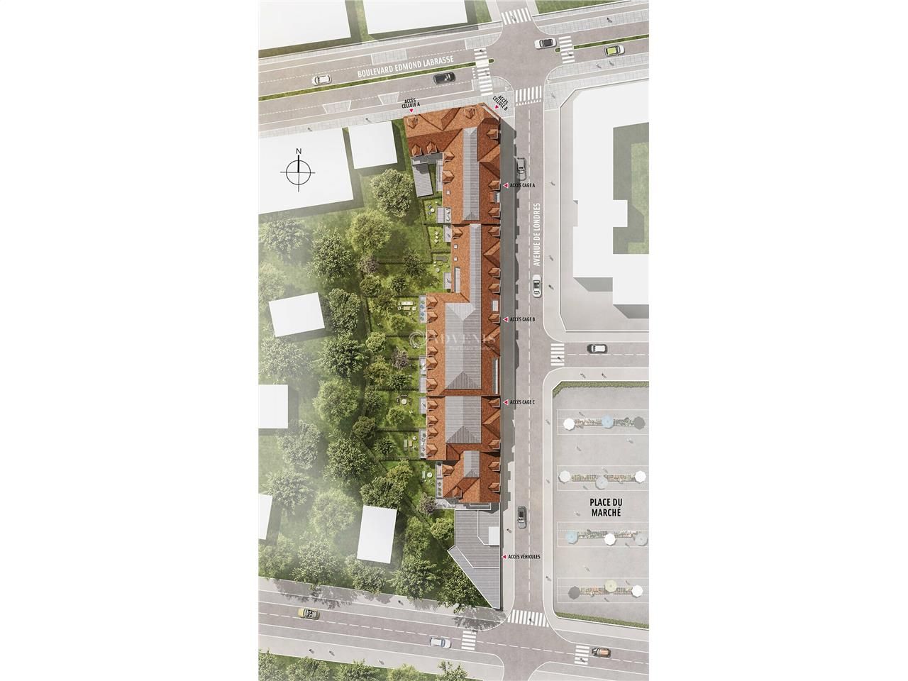 Local commercial neuf livré brut de béton fluides en attente situé à l'angle entre le Bd Edmond LABRASSE et l'Avenue de LONDRES à CUCQ. 