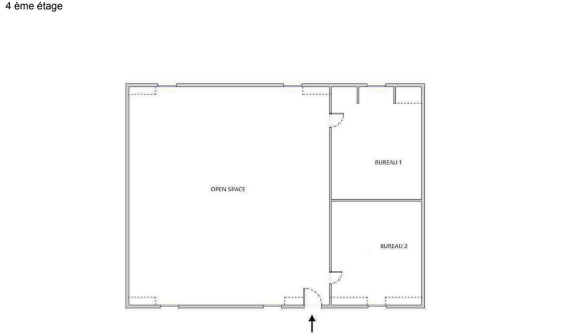Location bureaux 124 m² non divisibles