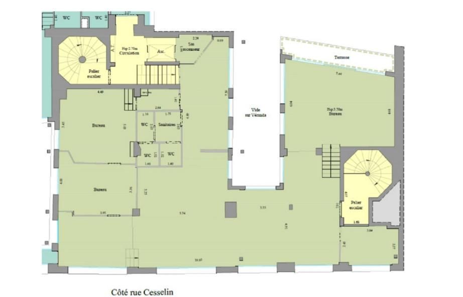 Location bureaux 352 m² divisibles à partir de 106 m²