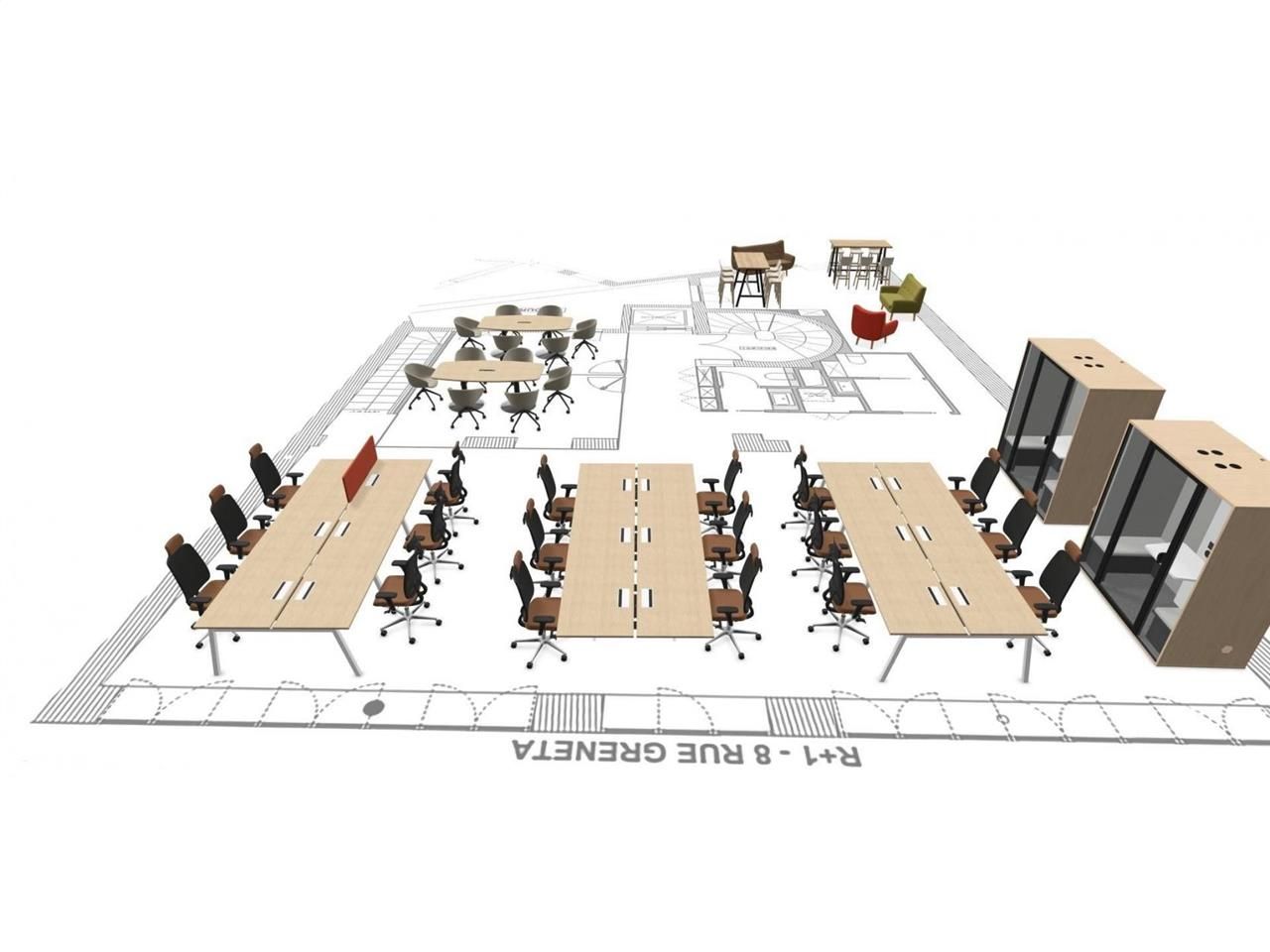 Location bureaux 215 m² non divisibles