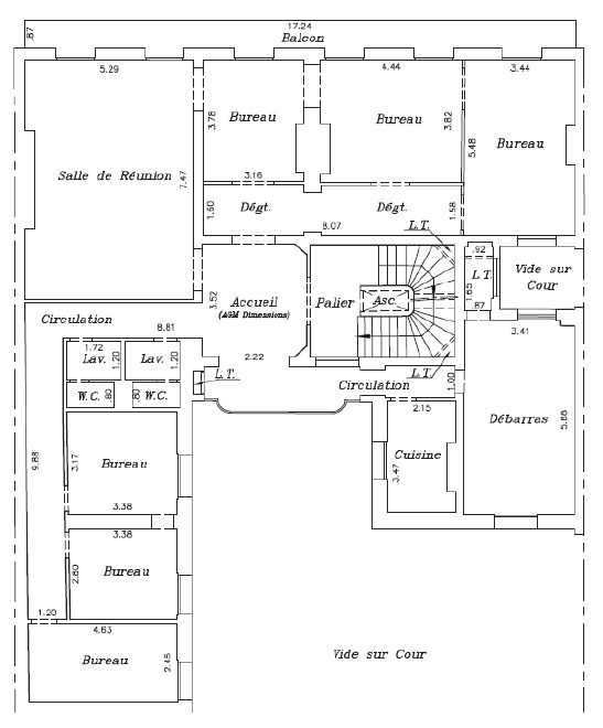 Location bureaux 208 m² non divisibles