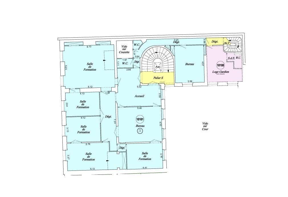 Location bureaux 616 m² divisibles à partir de 44 m²