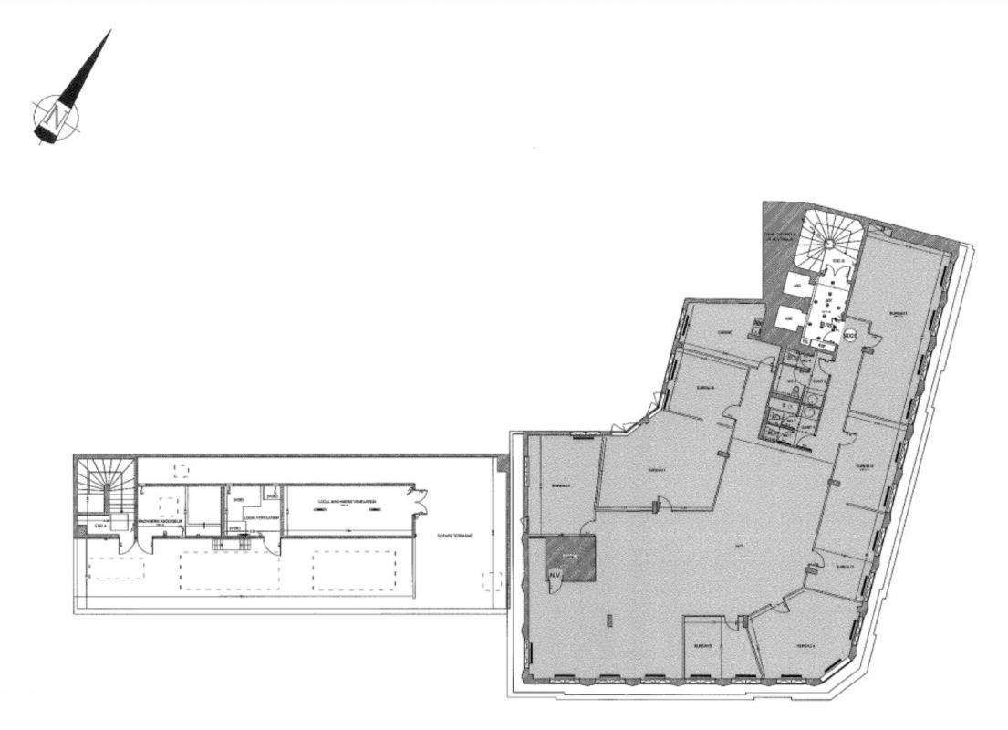 Location bureaux 1102 m² non divisibles