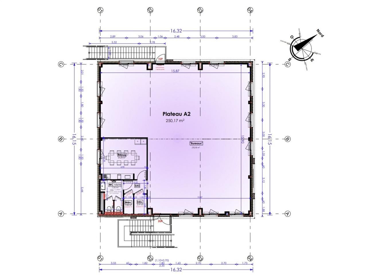 Location bureaux 250 m² à TOURS