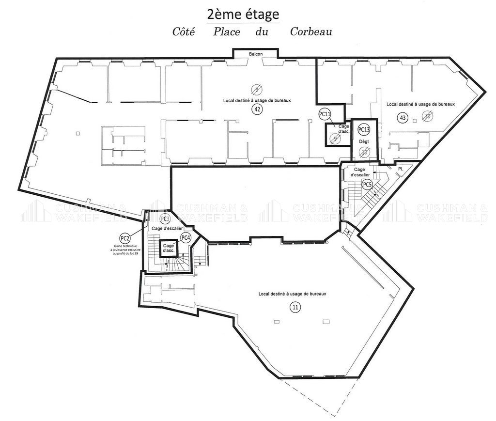 Vente bureaux 1638 m² divisibles à partir de 76 m²