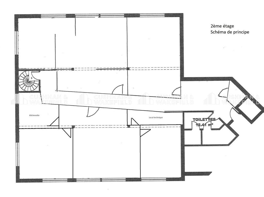 Vente bureaux 260 m² non divisibles