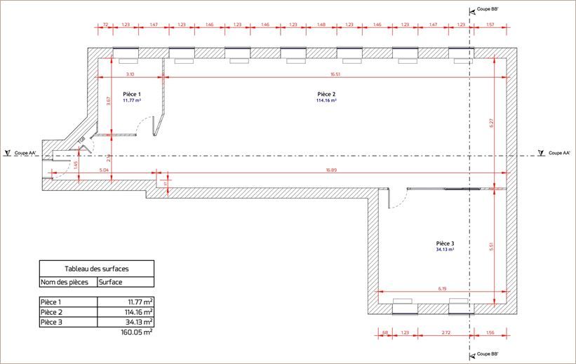 Vente Bureaux récents 160 m² non divisibles
